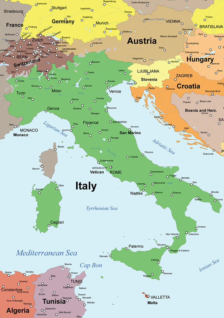 世界地図ポスター｜イタリア – Hotdogger