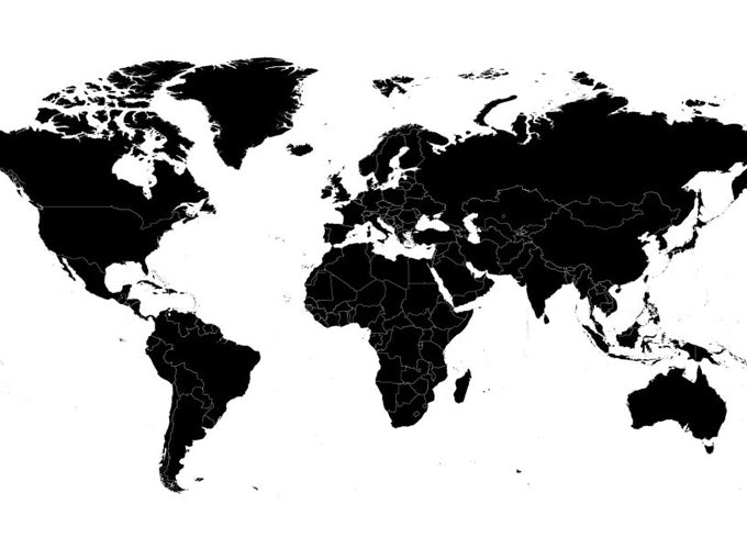 世界地図ポスター モノクロ