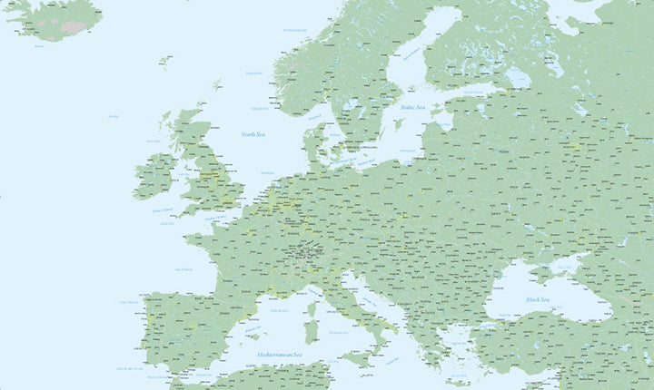 世界地図ポスター｜緑の西ヨーロッパ