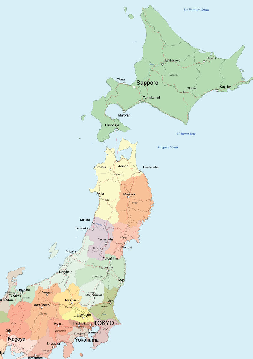 シンプル＆学習向け】ミニマルマップA2日本地図7点セット 教育