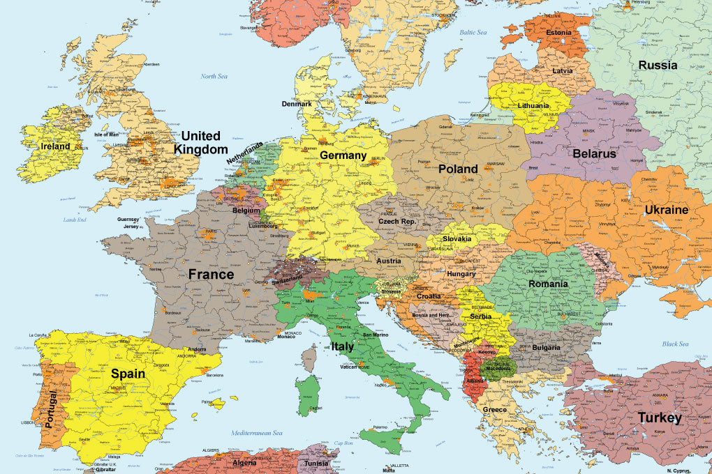世界地図ポスター｜ヨーロッパ