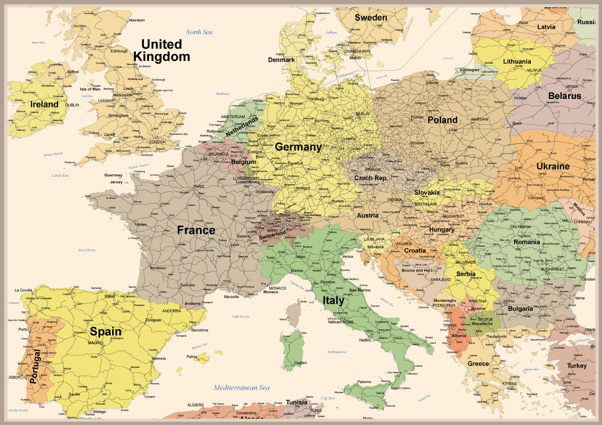 世界地図ポスター｜ヨーロッパ、ヨーロッパアンテーク – Hotdogger