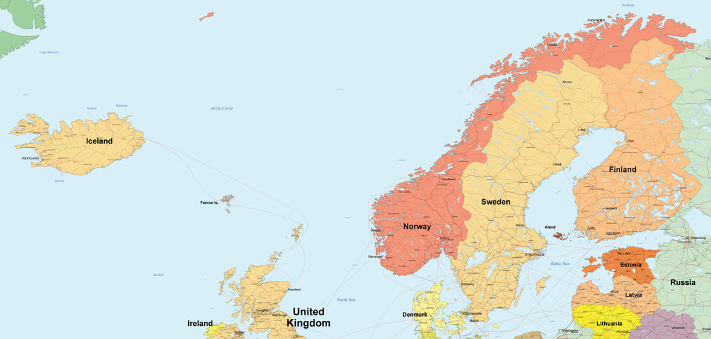 世界地図ポスター｜北欧・アイスランド