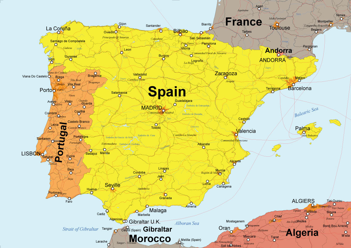 世界地図ポスター｜スペイン – Hotdogger