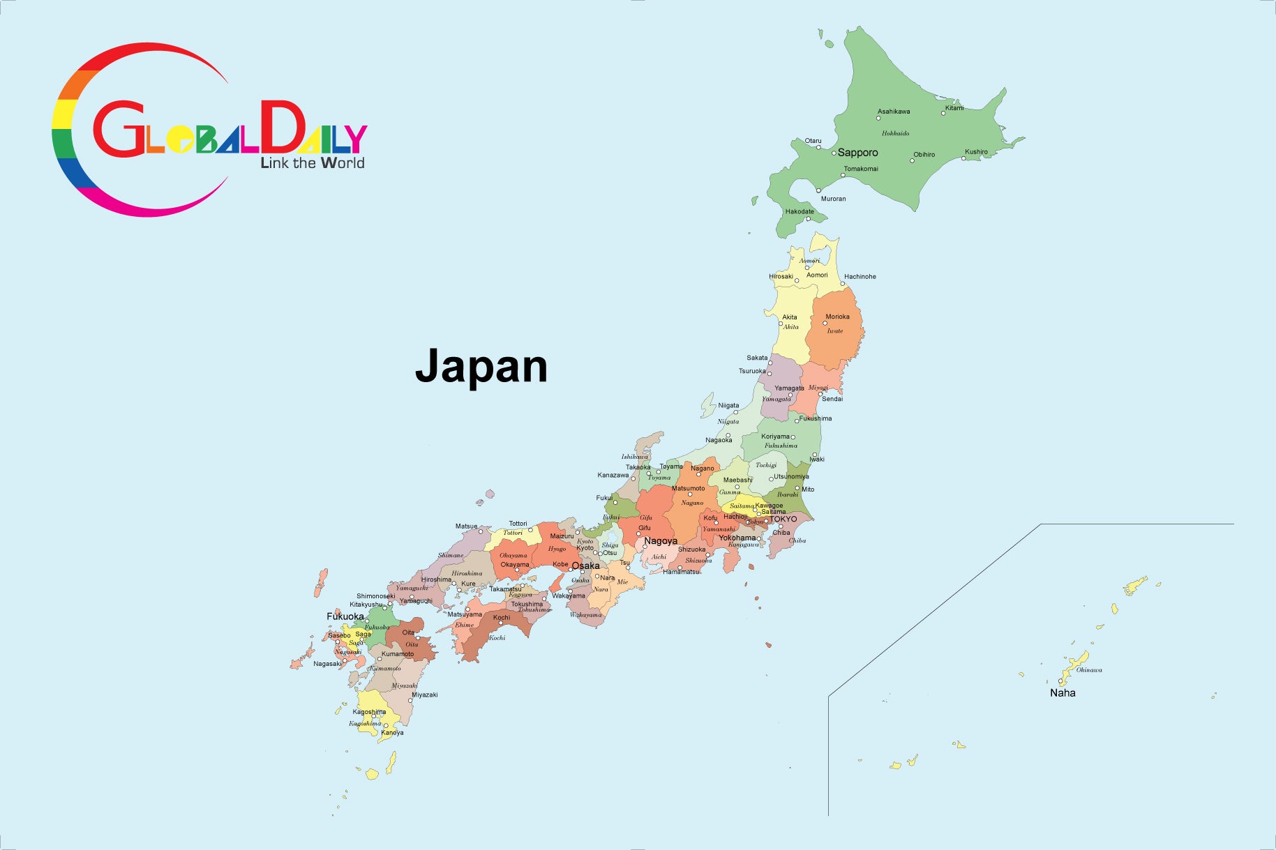 世界地図と名所 世界地図ポスター｜日本 – Hotdogger