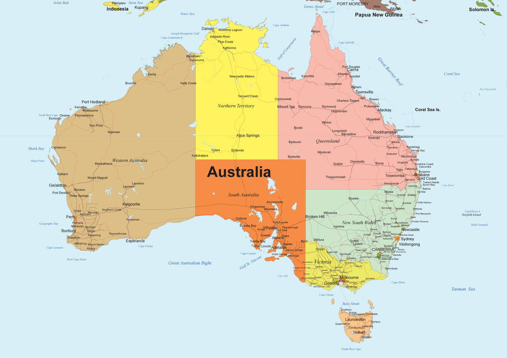 世界地図ポスター｜オーストラリア