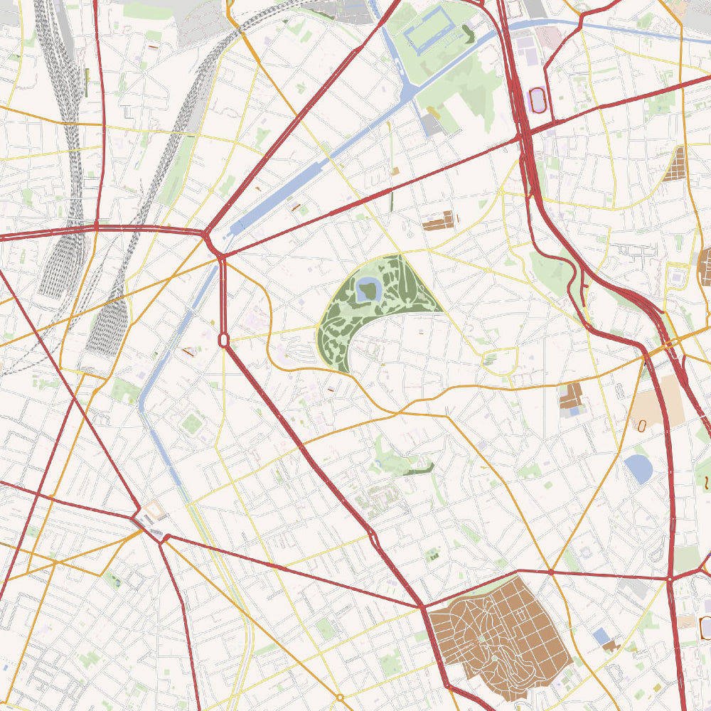 都市地図 ポスター｜パリ 都市詳細地図のポスター City Map – Hotdogger