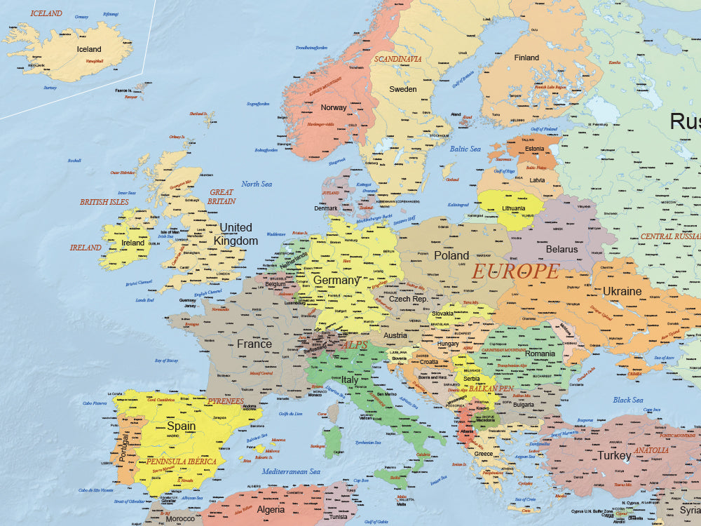 ヨーロッパ地図ポスター