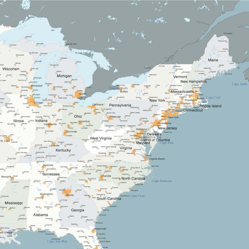 国別地図 ポスター｜アメリカ 地図のポスター US-map – Hotdogger