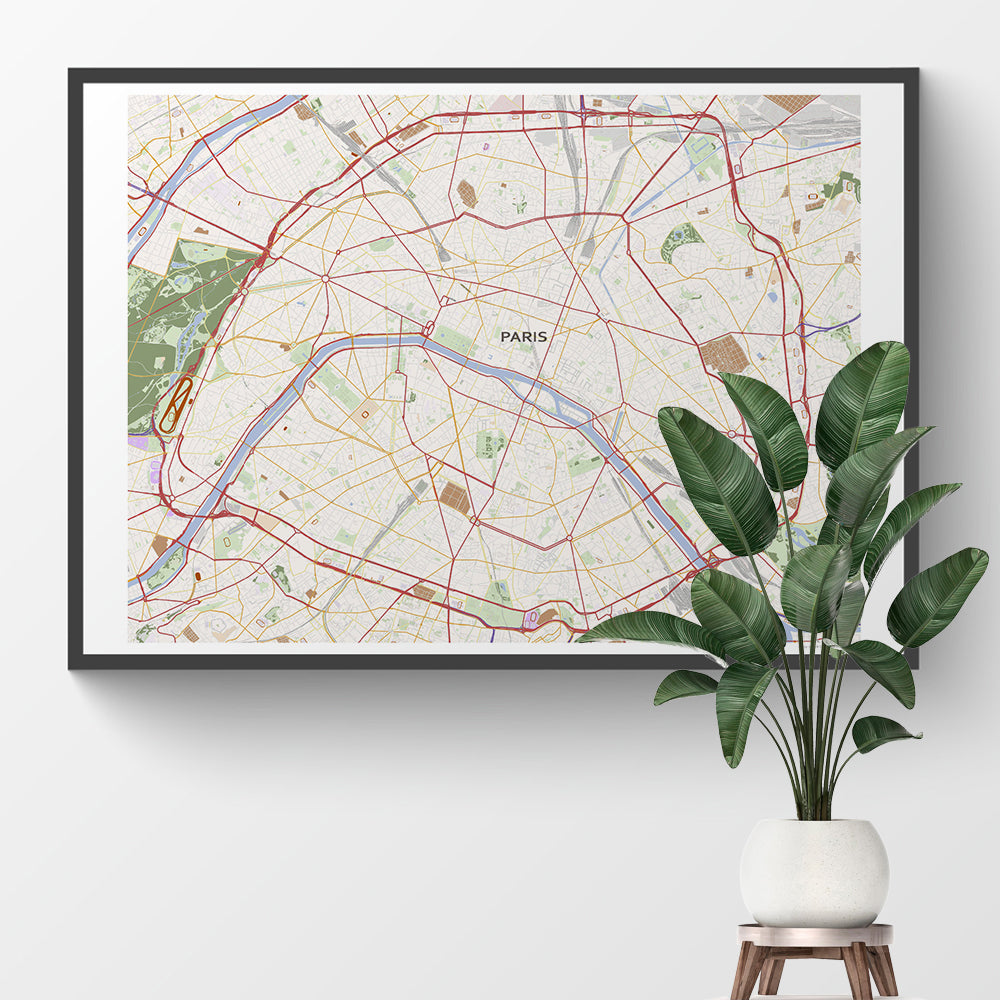 都市地図 ポスター｜パリ 都市詳細地図のポスター City Map – Hotdogger