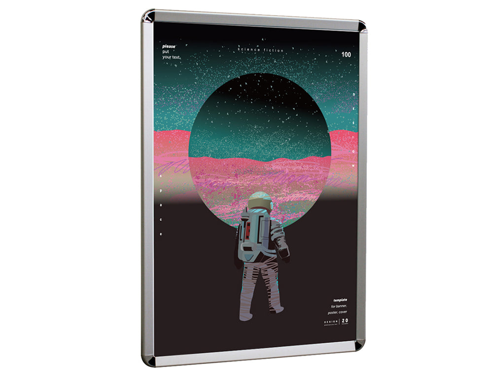 ポスターフレーム 宇宙飛行士月面歩行のポスター