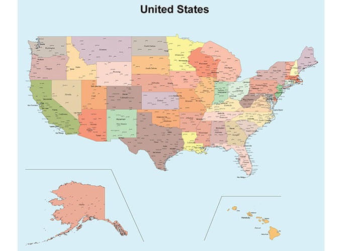 世界地図ポスター アメリカ合衆国