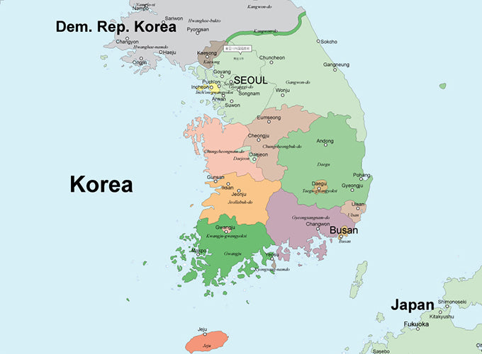 世界地図ポスター 韓国