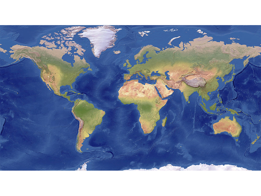 世界地図ポスター印刷 地形図 全体